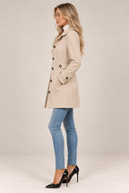 Claire tailored coat in beige, side view