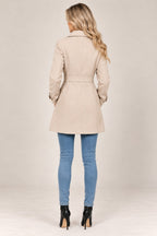 Claire tailored coat in beige, back view
