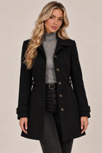 Claire tailored coat in black, front view