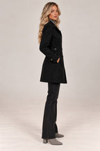 Claire tailored coat in black, side view