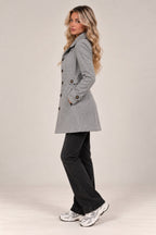 Claire tailored coat in grey, side view