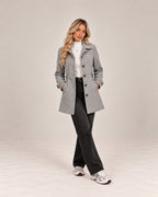 Claire tailored coat in grey, full length