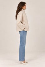 Lucy wool coat in beige, side view