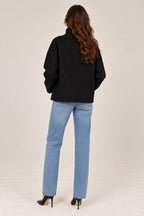 Lucy wool coat in black, back view