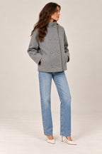 Lucy wool coat in grey, full length
