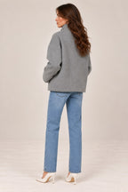 Lucy wool coat in grey, back view